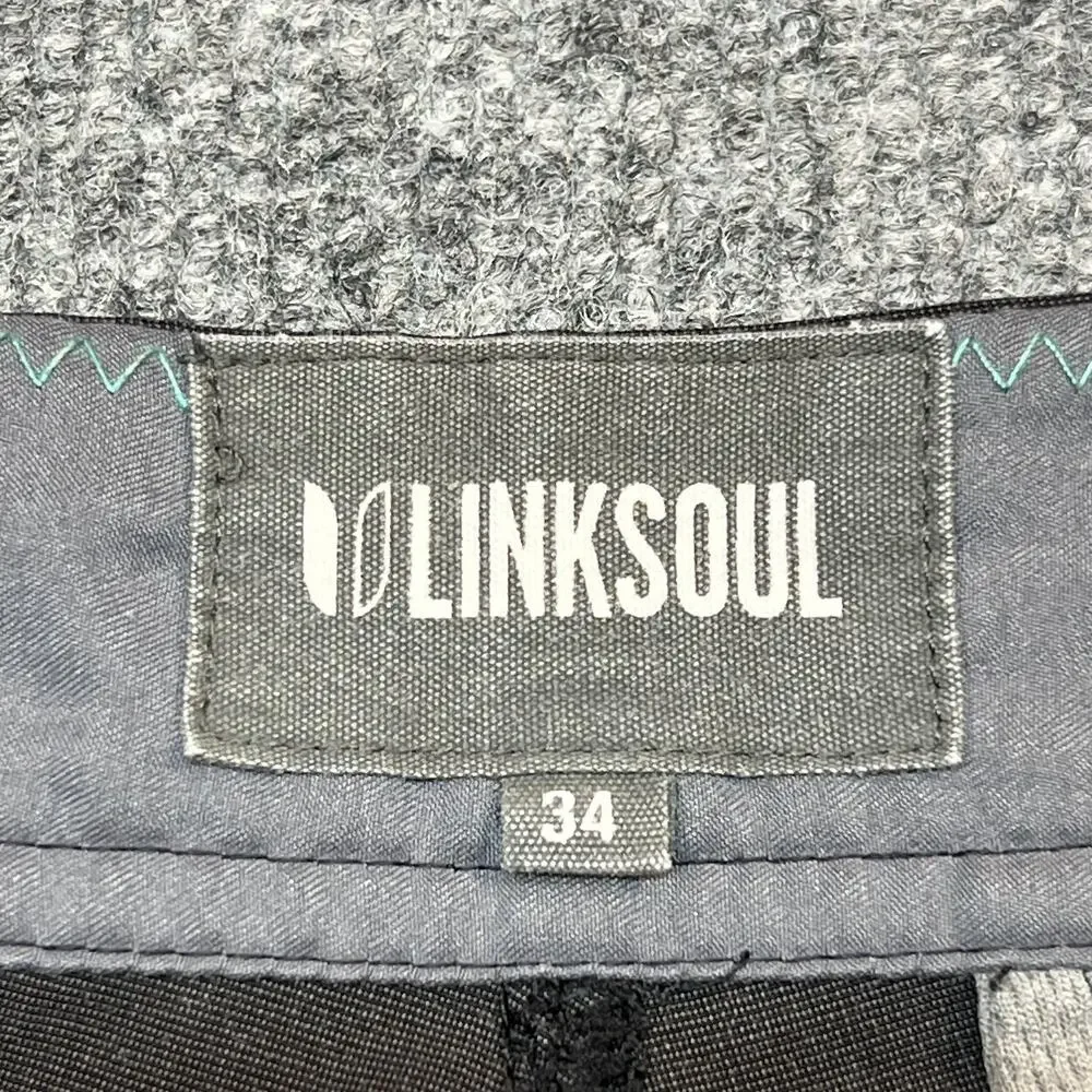 Linksoul Shorts Mens 34 Gray Chino Microfiber Stretch 10 Inch Inseam Golf